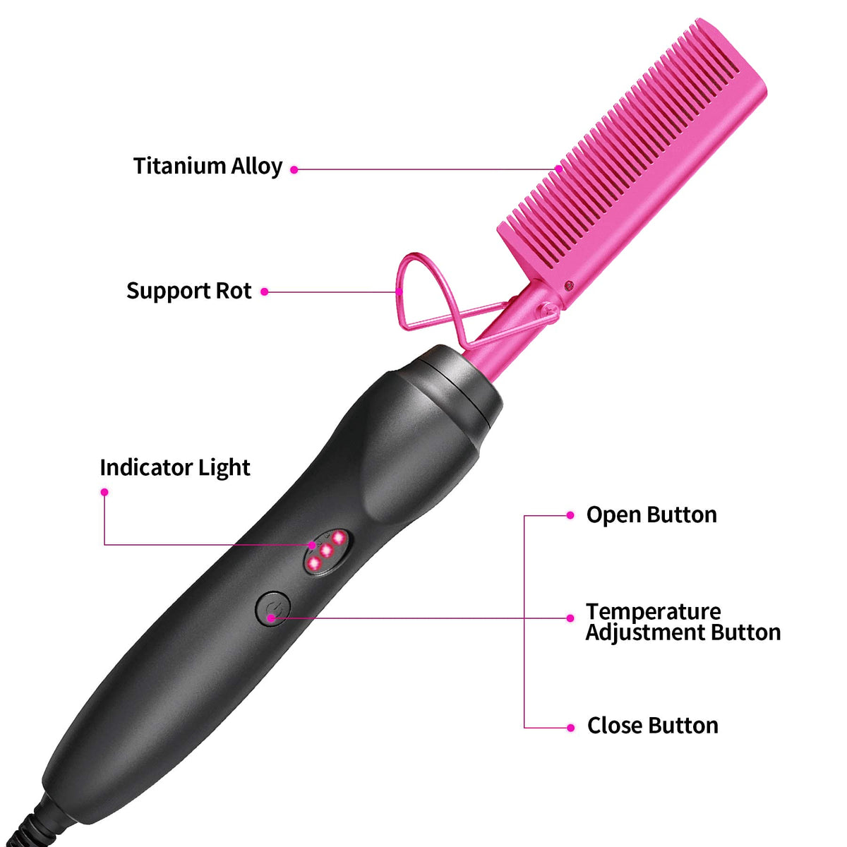 BudiGl hot comb packed in a travel pouch highlighting portability and convenience
