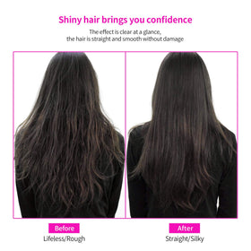 BudiGl straightener used on wig mannequin illustrating gentle styling care