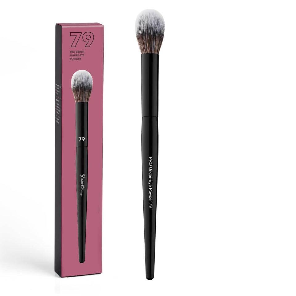 Bueart Design brush front view showing tapered head and ergonomic handle for precision