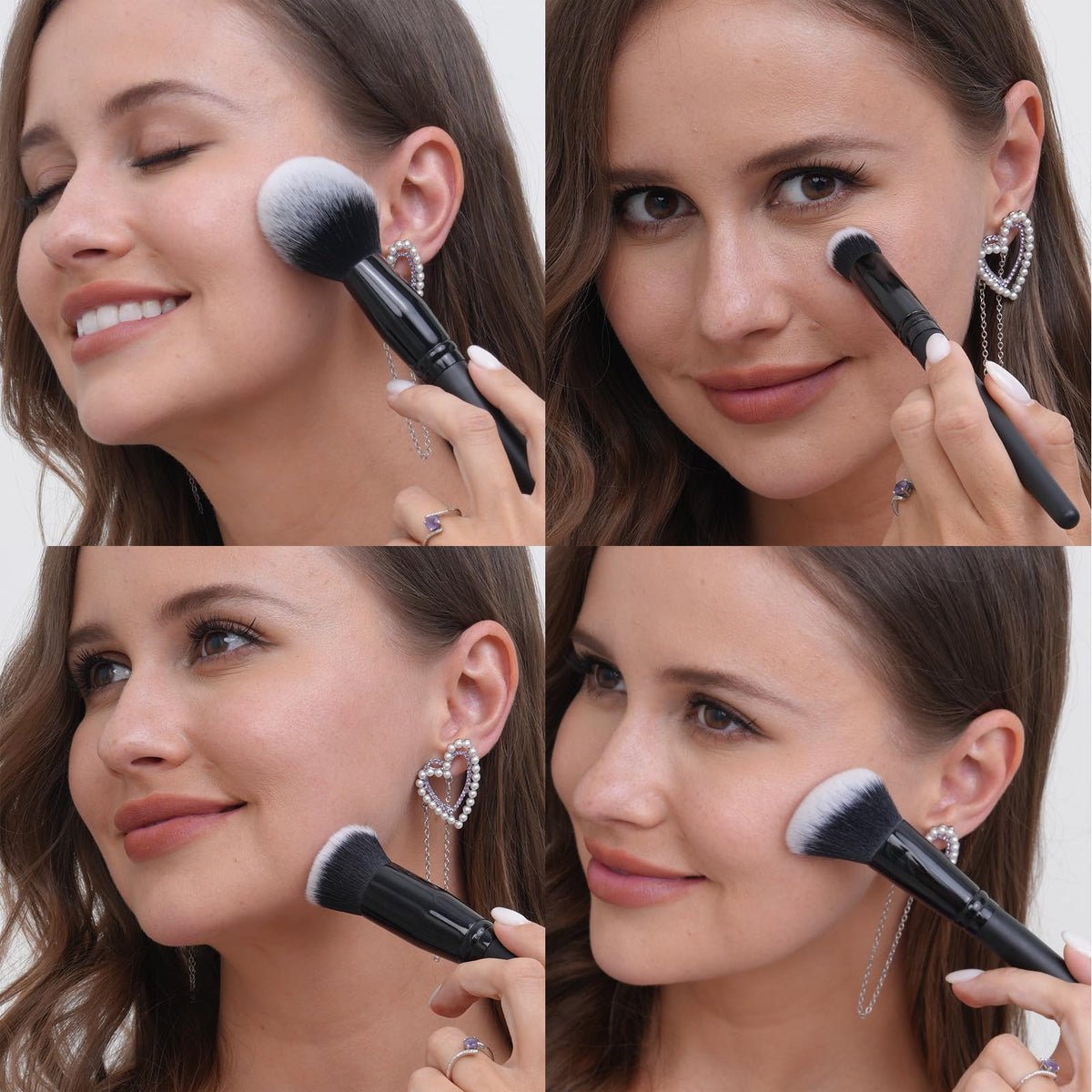 Bueart Design eye brushes arrangement highlighting varied sizes for precise shadow work