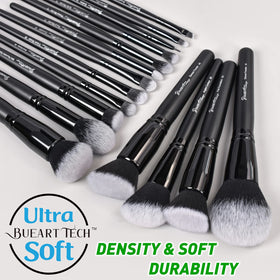 Bueart Design flat top foundation brush closeup showing dense fibers for even application