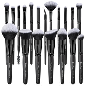 Bueart Design front packaging showing full 19-piece brush set and included guide