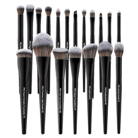Bueart Design full set laid out showing all 19 brushes and organization benefit