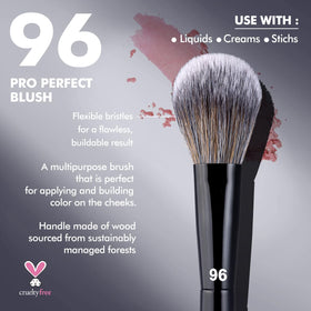 Bueart Design brush next to ruler showing compact size for travel convenience