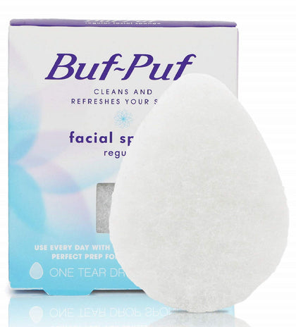 Buf-Puf front packaging showing product and benefits for gentle exfoliation