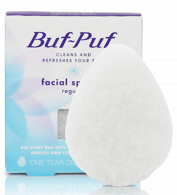 Buf-Puf front packaging showing product and benefits for gentle exfoliation