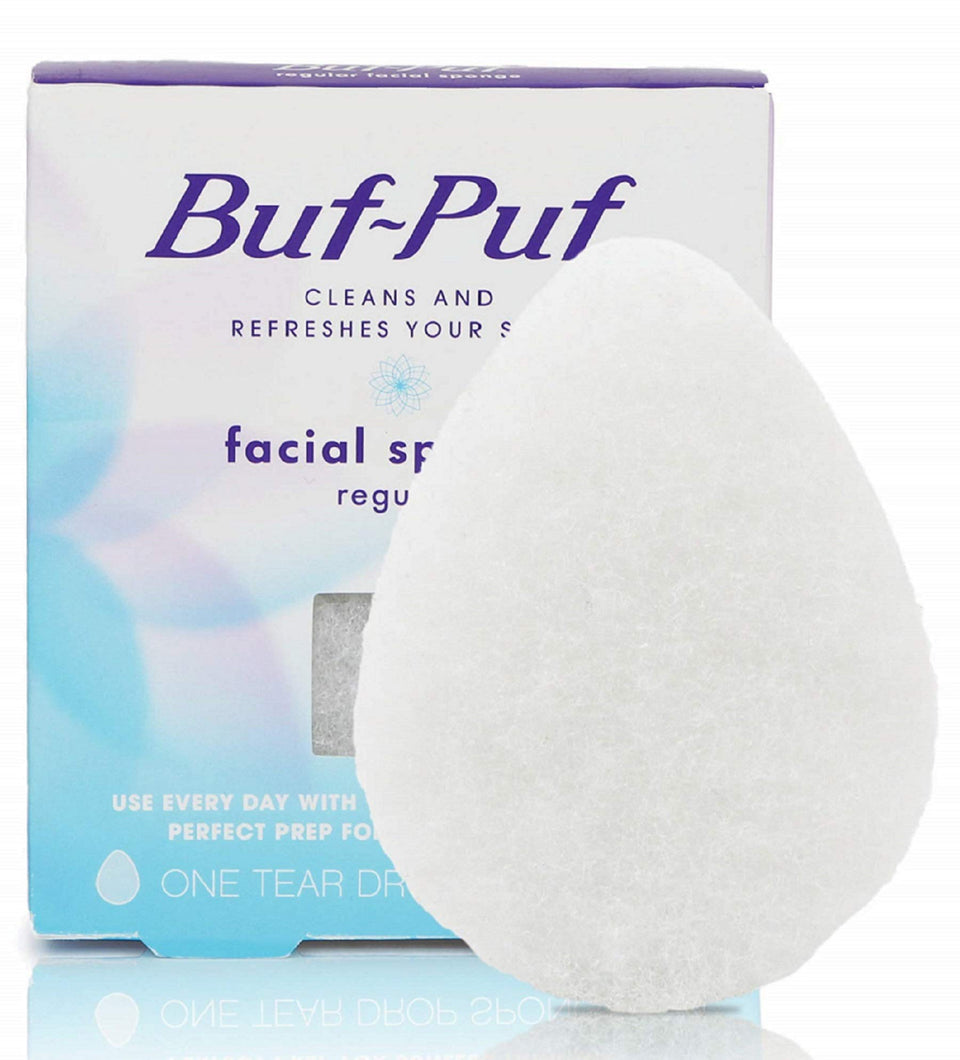 Buf-Puf front packaging showing product and benefits for gentle exfoliation