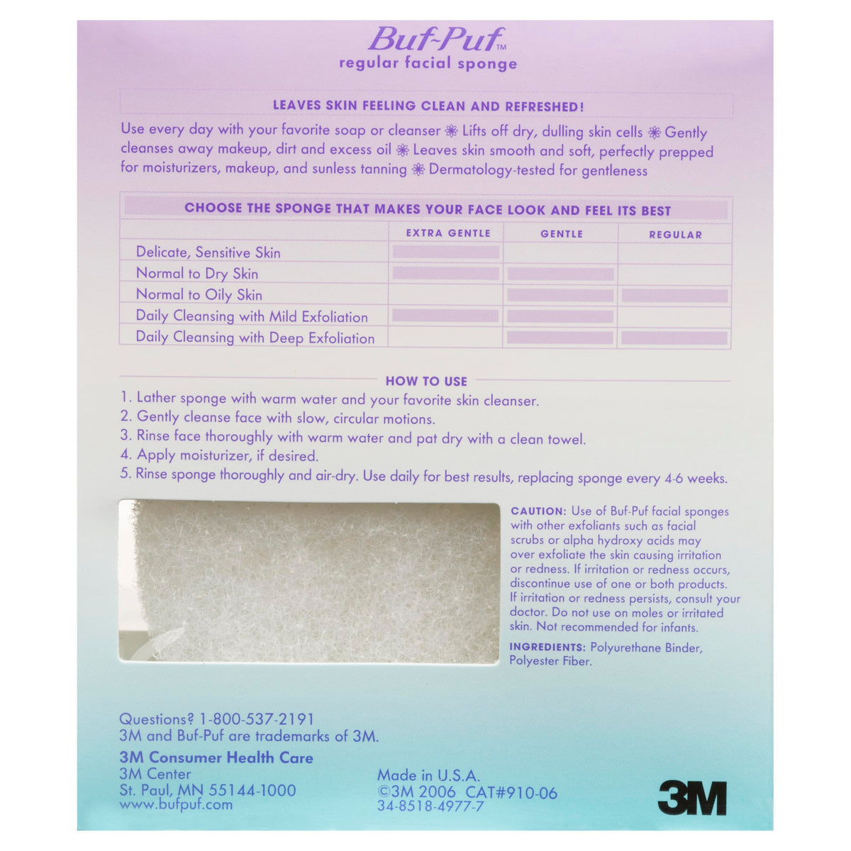 Buf-Puf label detail highlighting dermatologist-developed formulation info