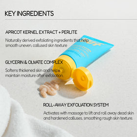 BUFFOUT gel in hand being massaged onto skin for easy tool-free exfoliation