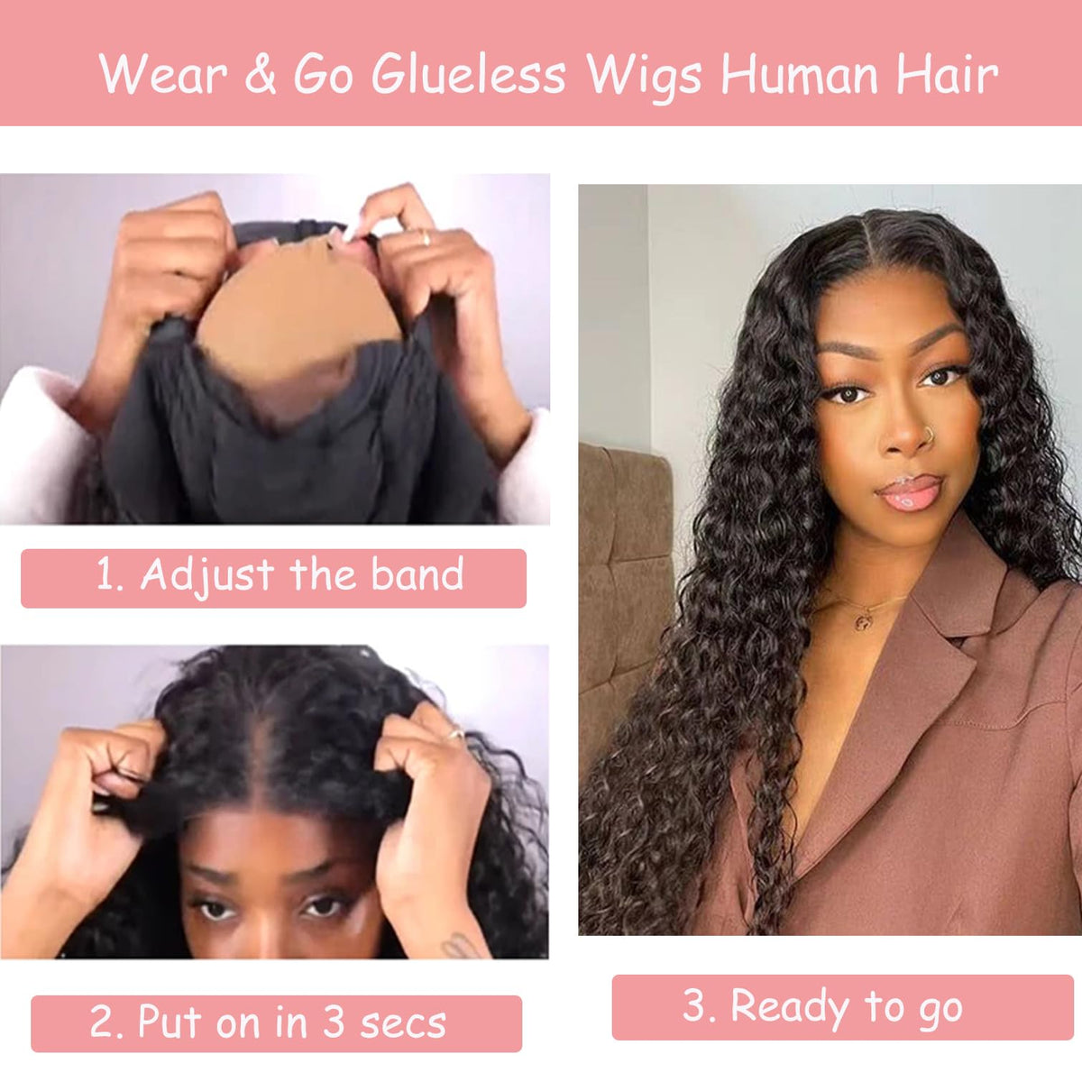 Bugtum model wearing wet and wavy style showing ready-to-wear confidence