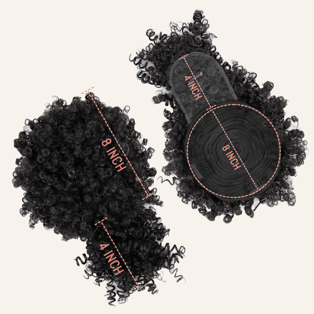 builson ponytail on hand to show size and lightweight portability