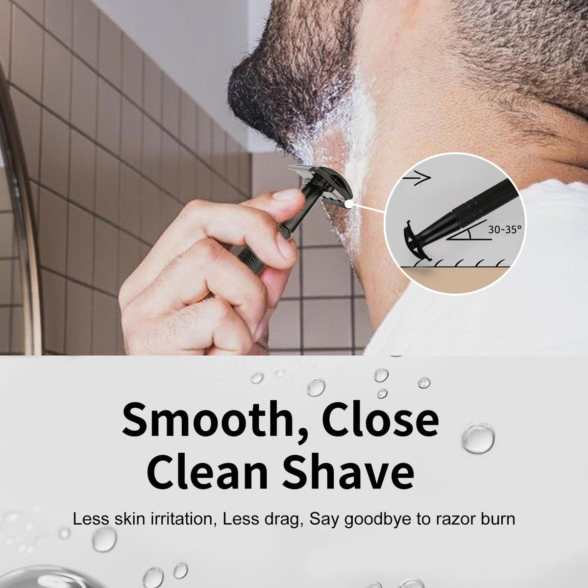 BULIMICA close-up of handle grip offering secure control while shaving