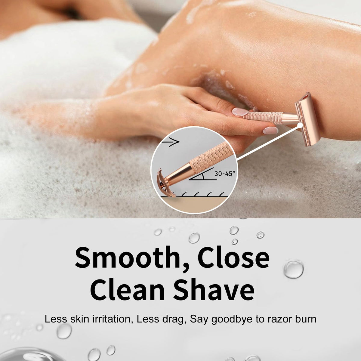 BULIMICA close-up of handle grip for better control and precise shaving