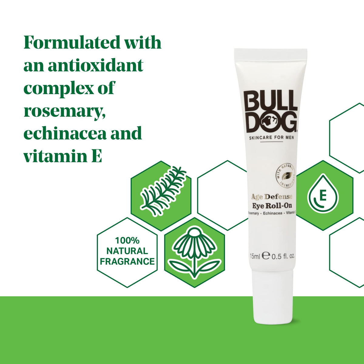 Bulldog Skincare for Men metal roller close-up delivering cooling application