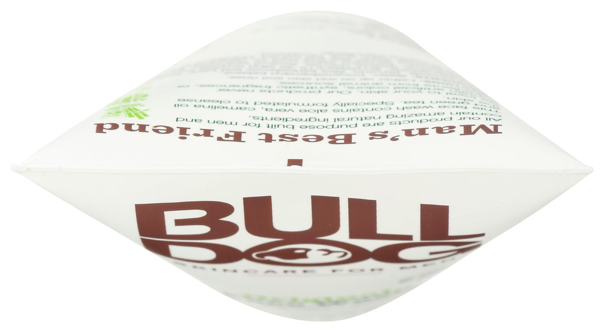 Bulldog Skincare for Men bottle in hand showing travel-friendly size and convenience