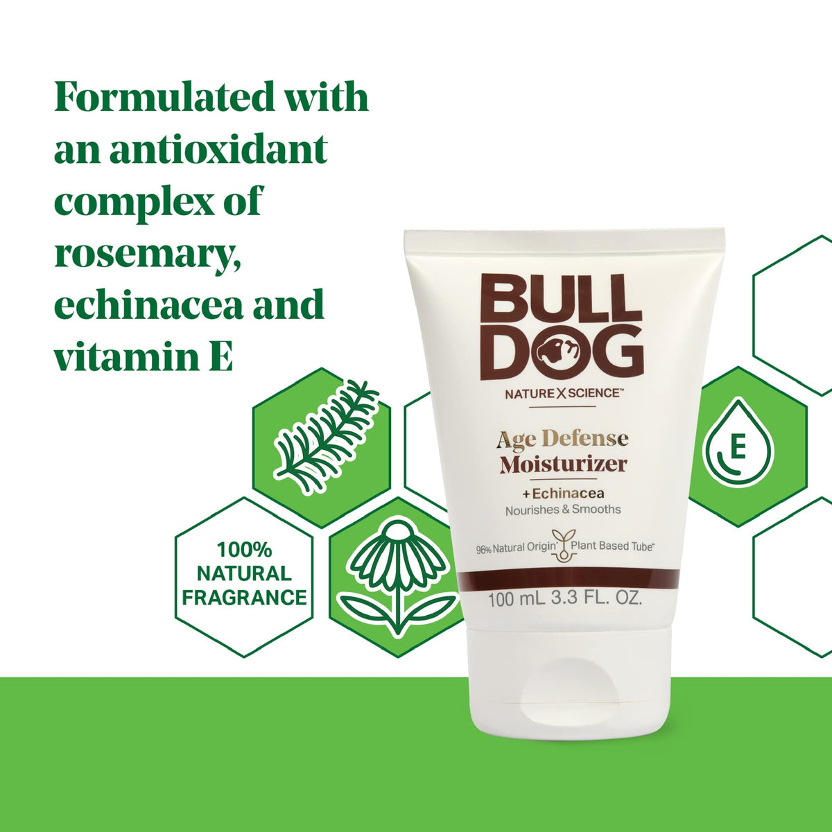 Bulldog moisturizer texture squeezed from tube for light, fast-absorbing hydration