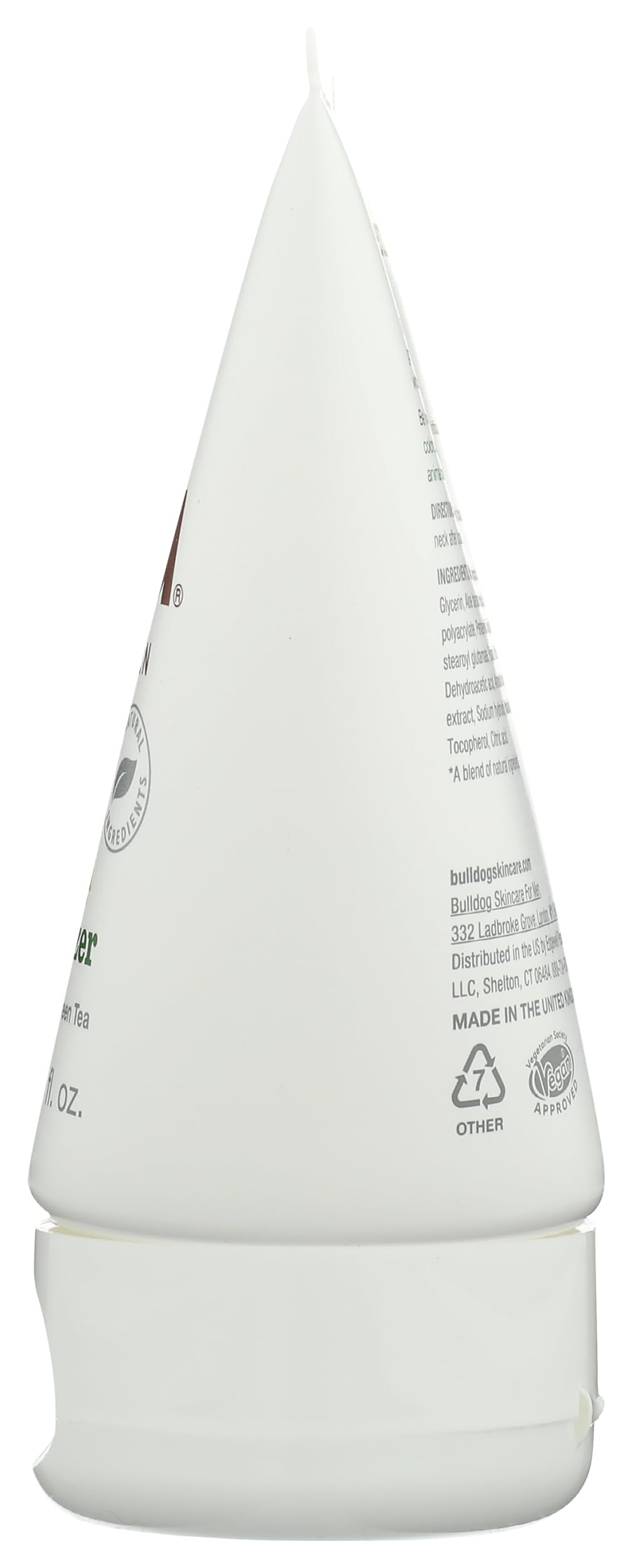 Bulldog Original beside a ruler showing 3.3 fl oz size for accurate scale and portability