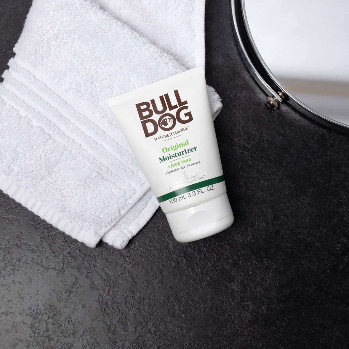 Man using Bulldog face wash splashing water for quick effective cleansing