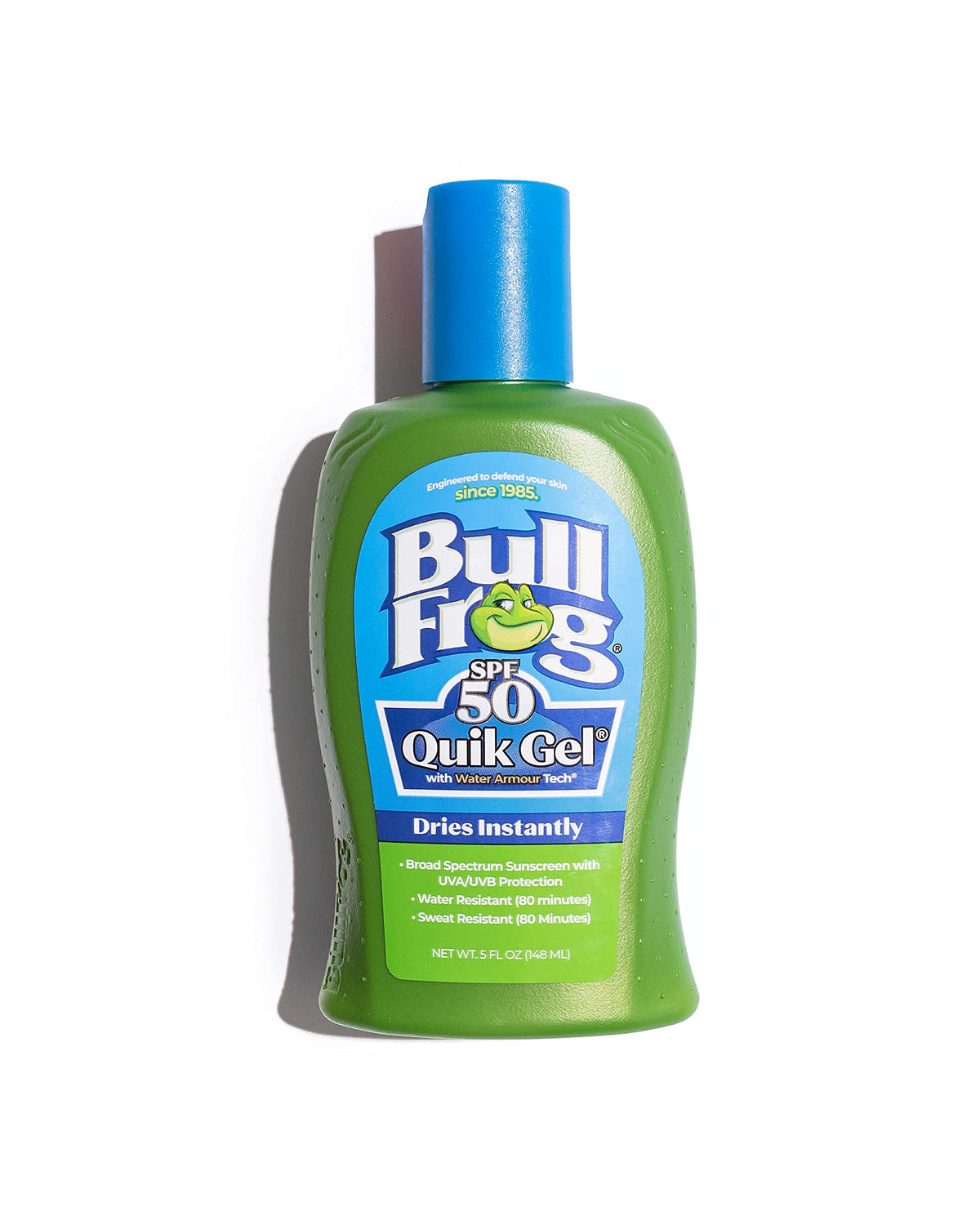 Bullfrog front packaging showing SPF 50 and reef-friendly benefit