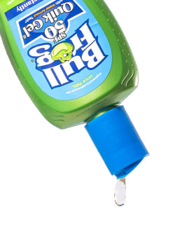Bullfrog product label highlighting oxybenzone-free ingredient list