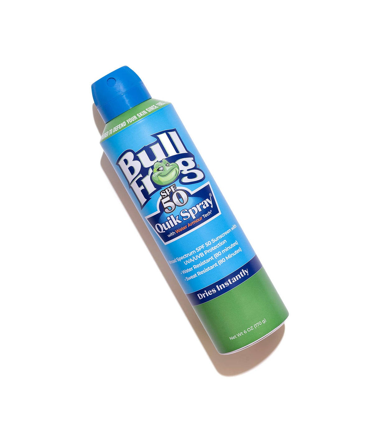 Bullfrog Quik Spray texture on skin close-up demonstrating fast-dry feel