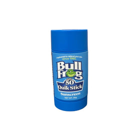 Bullfrog Quik Stick front packaging showing SPF 50 and reef-compliant benefits