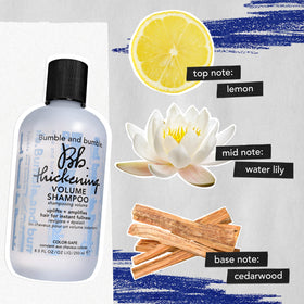 Bumble and bumble in bathroom lifestyle scene for everyday volumizing routine