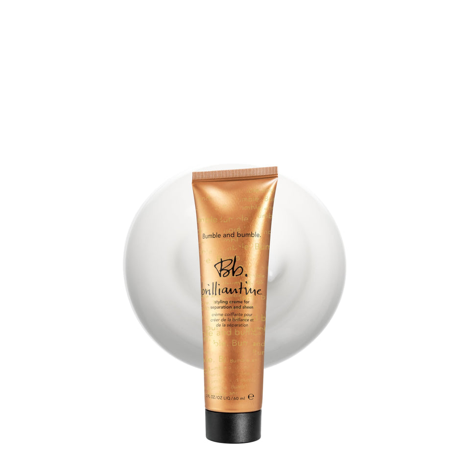 Bumble and bumble front packaging showing product and branding with clear finish benefit
