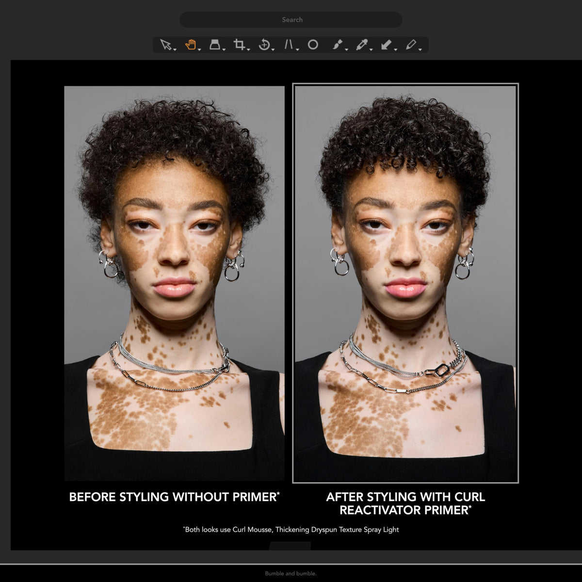 Bumble and bumble product texture closeup highlighting lightweight formula