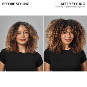 Bumble and bumble foam applied to wet hair at roots for lift
