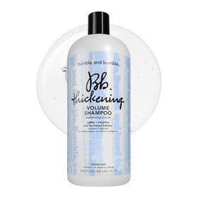 Bumble and bumble front bottle shows product and benefits for fuller hair