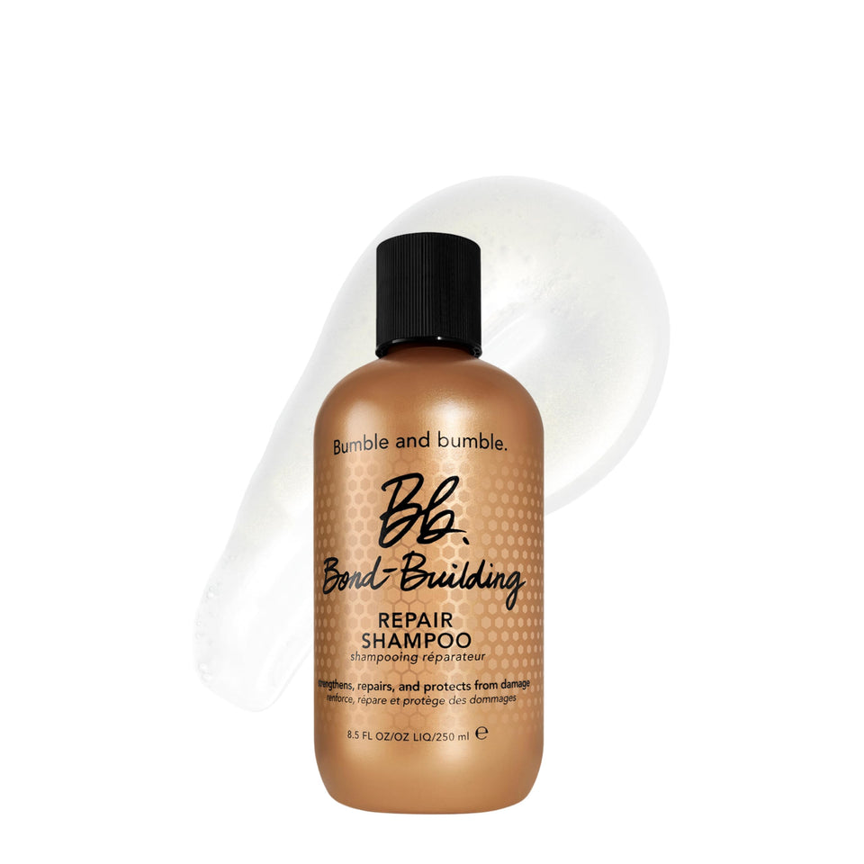 Bumble and bumble front bottle showcasing repair benefits