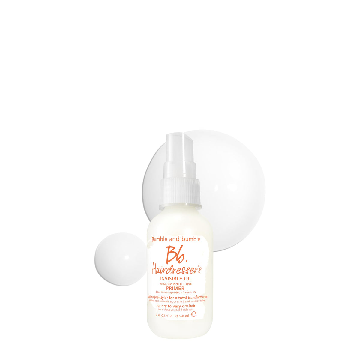 bumble and bumble front packaging showing travel-size bottle and benefits