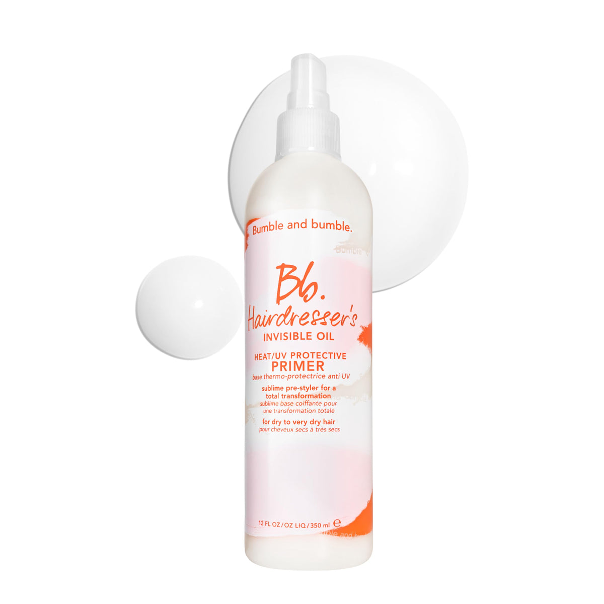 Bumble and bumble front packaging showing product and benefit of spray primer