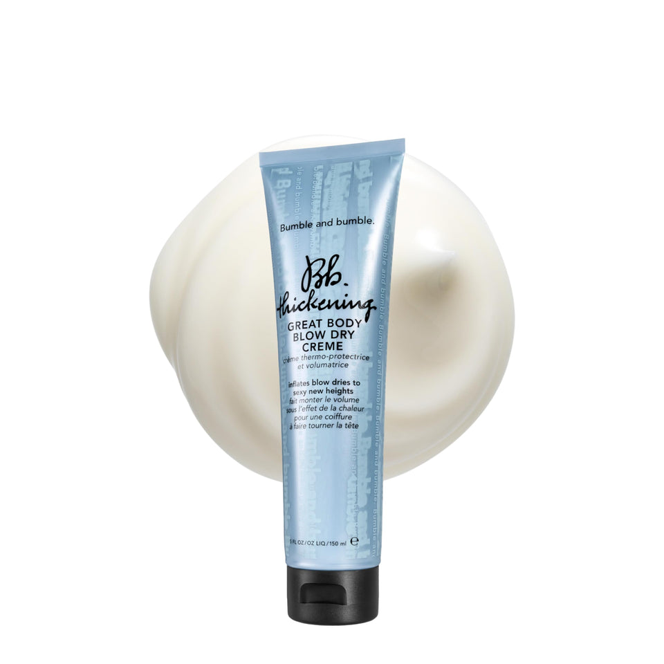 Bumble and bumble front packaging showing volumizing blow dry cream benefit