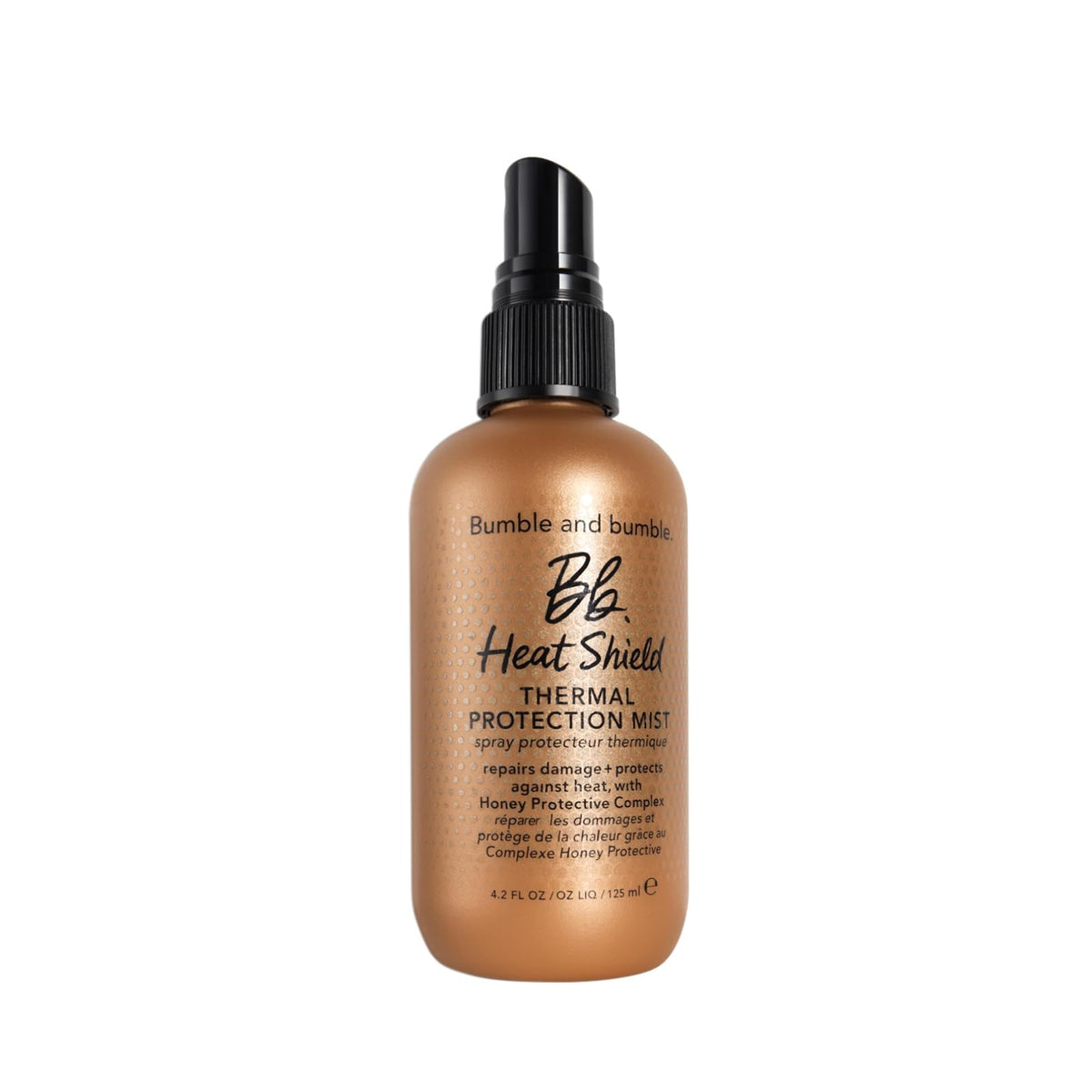 Bumble and bumble front bottle view showing protective mist and label benefits