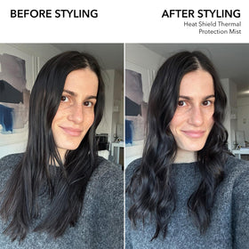 Bumble and bumble mist texture on hair showing lightweight conditioning benefit
