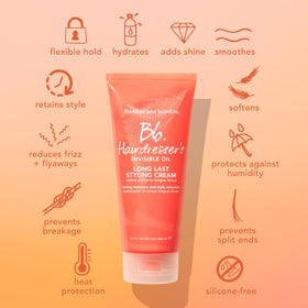 Bumble and bumble with hot tools visual conveying heat protection up to 450°F