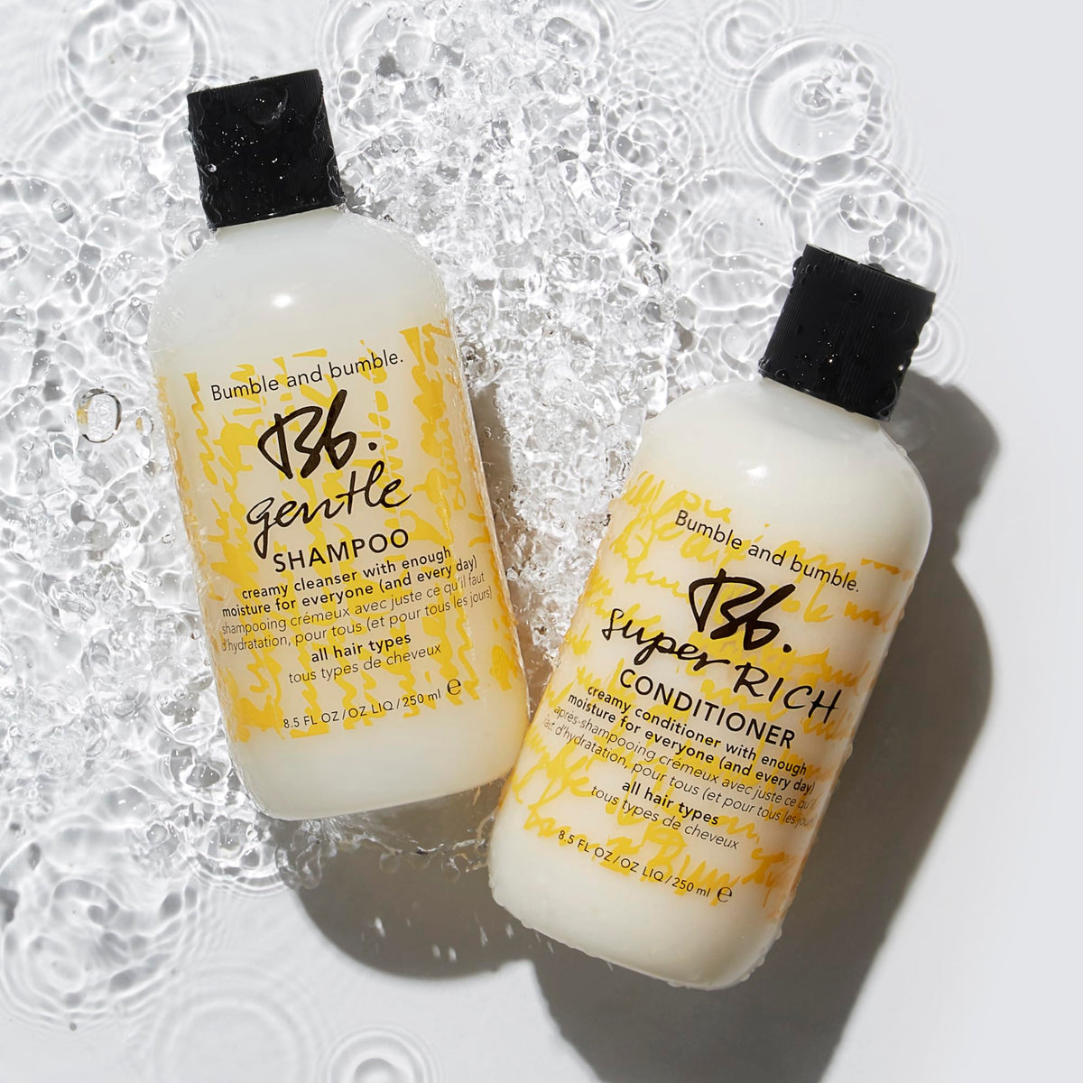 Bumble and bumble conditioner in shower setting illustrating convenience