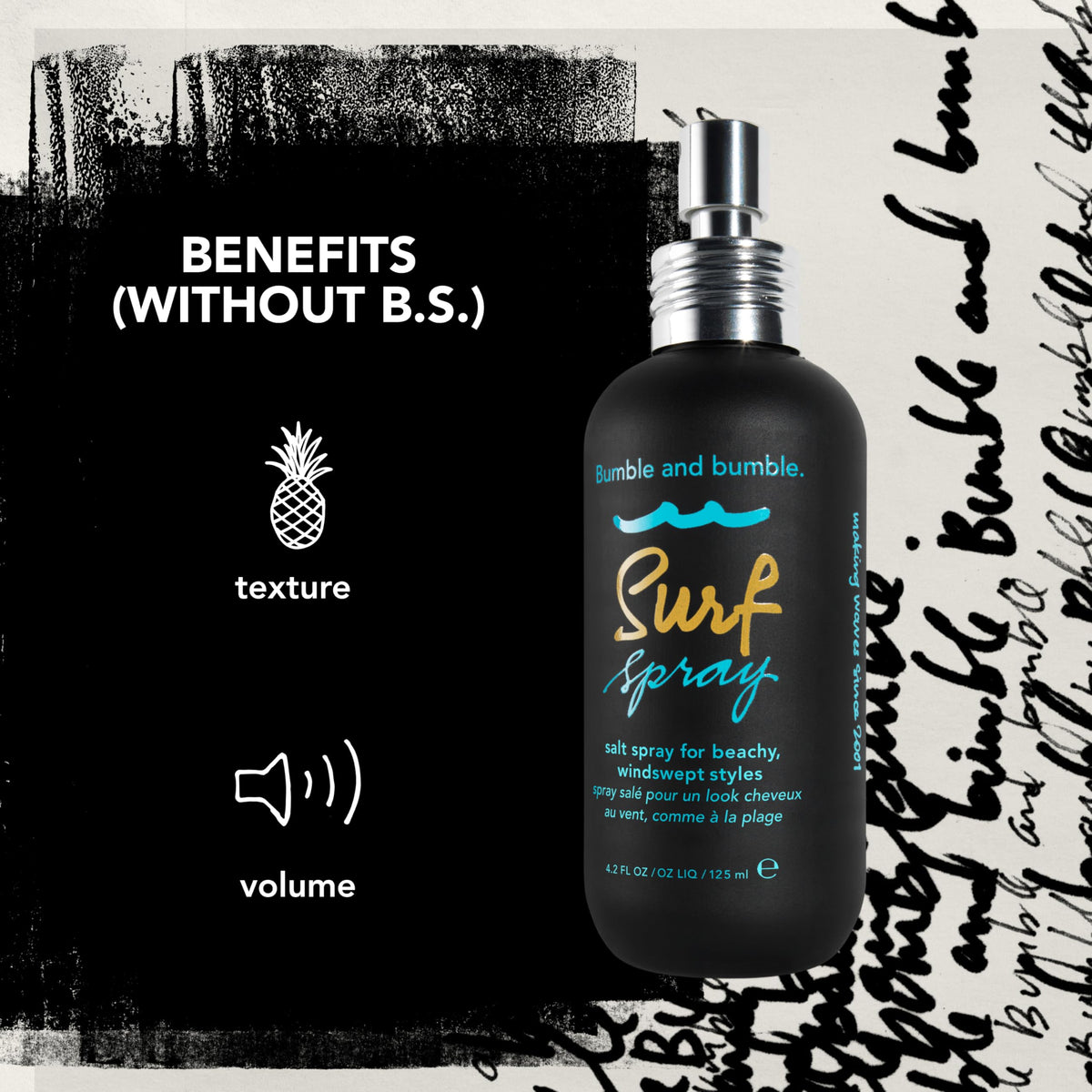 Bumble and bumble kelp and seaweed extract ingredient portrayal with natural benefit