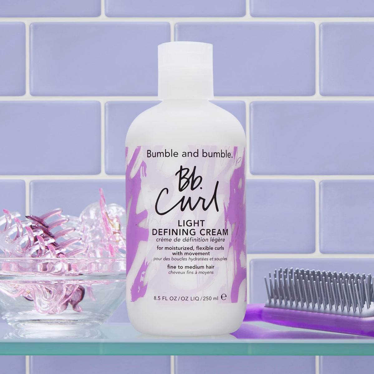 Bumble and bumble label close-up with fragrance notes for a sensory styling experience
