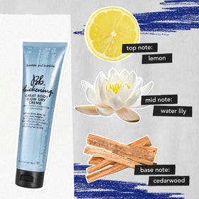 Bumble and bumble on bathroom counter within styling routine, convenient benefit