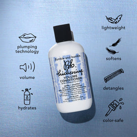 Bumble and bumble on bathroom shelf lifestyle shot suggesting integration into daily routine