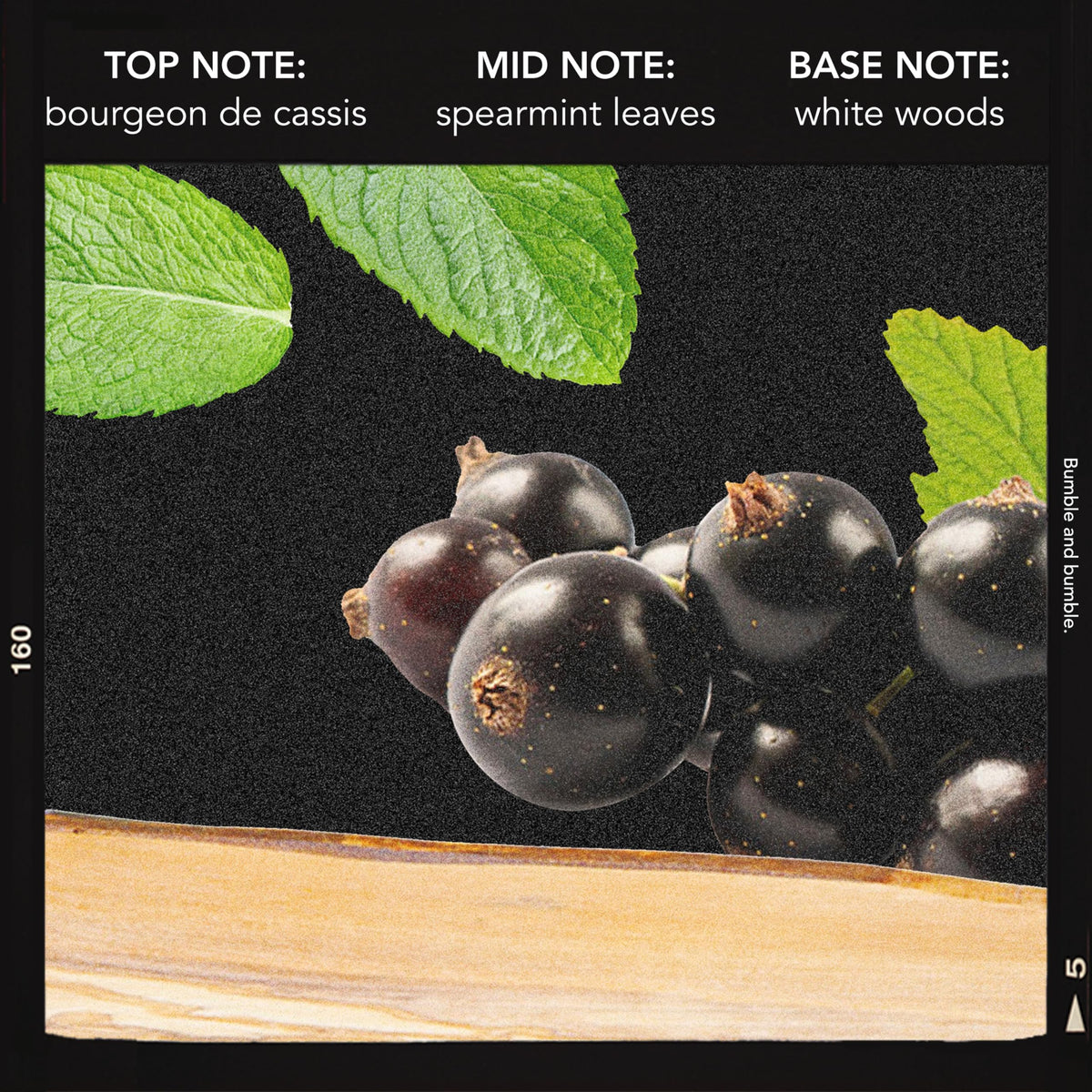 Bumble and bumble ingredient label closeup highlighting scent and formula transparency benefit