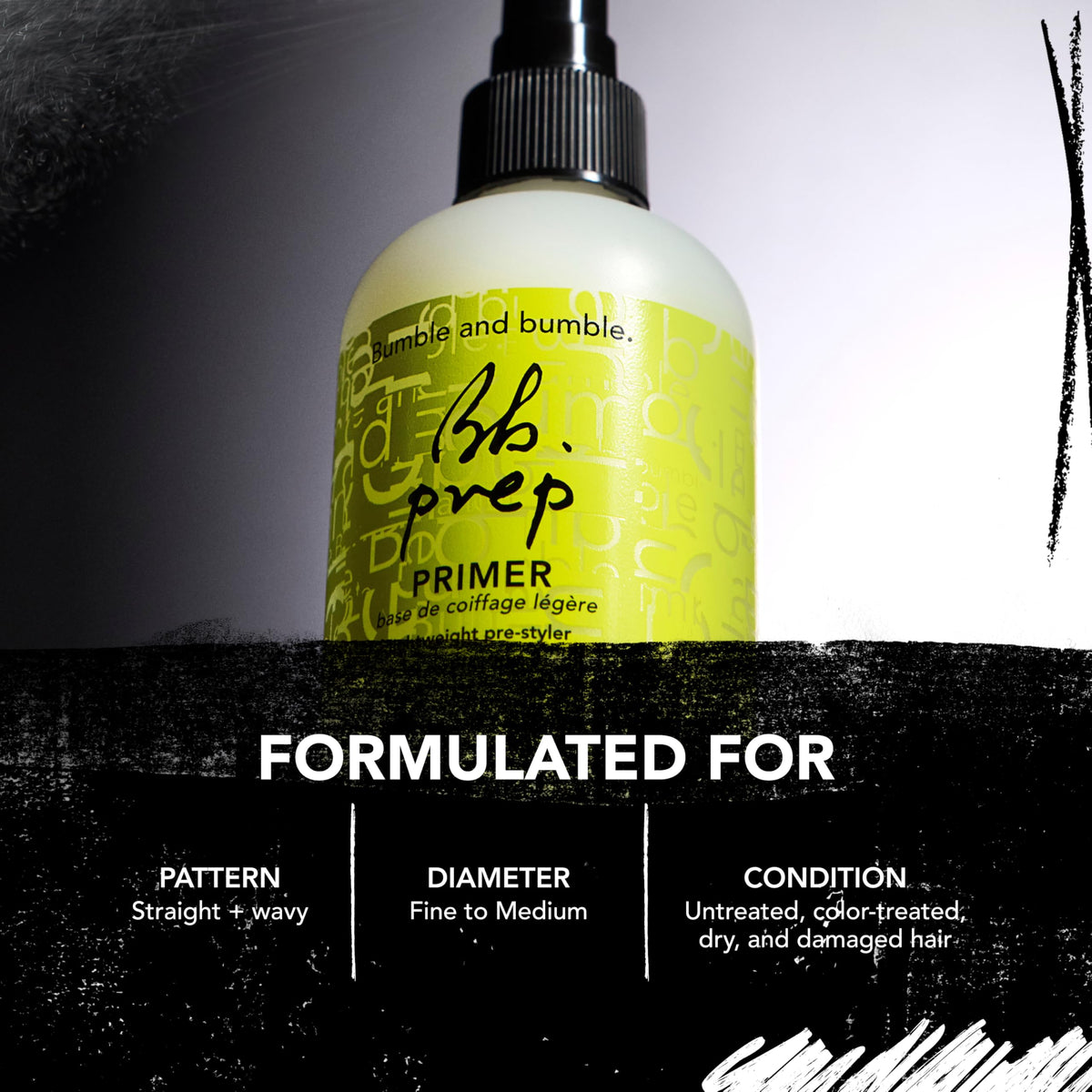 Bumble and bumble fine mist texture visible to show lightweight coverage advantage