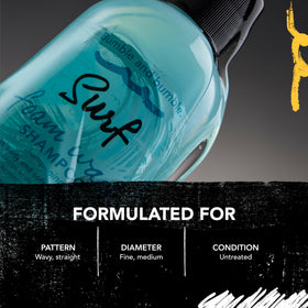 Bumble and bumble label detail highlighting sea botanical ingredients and volume benefit