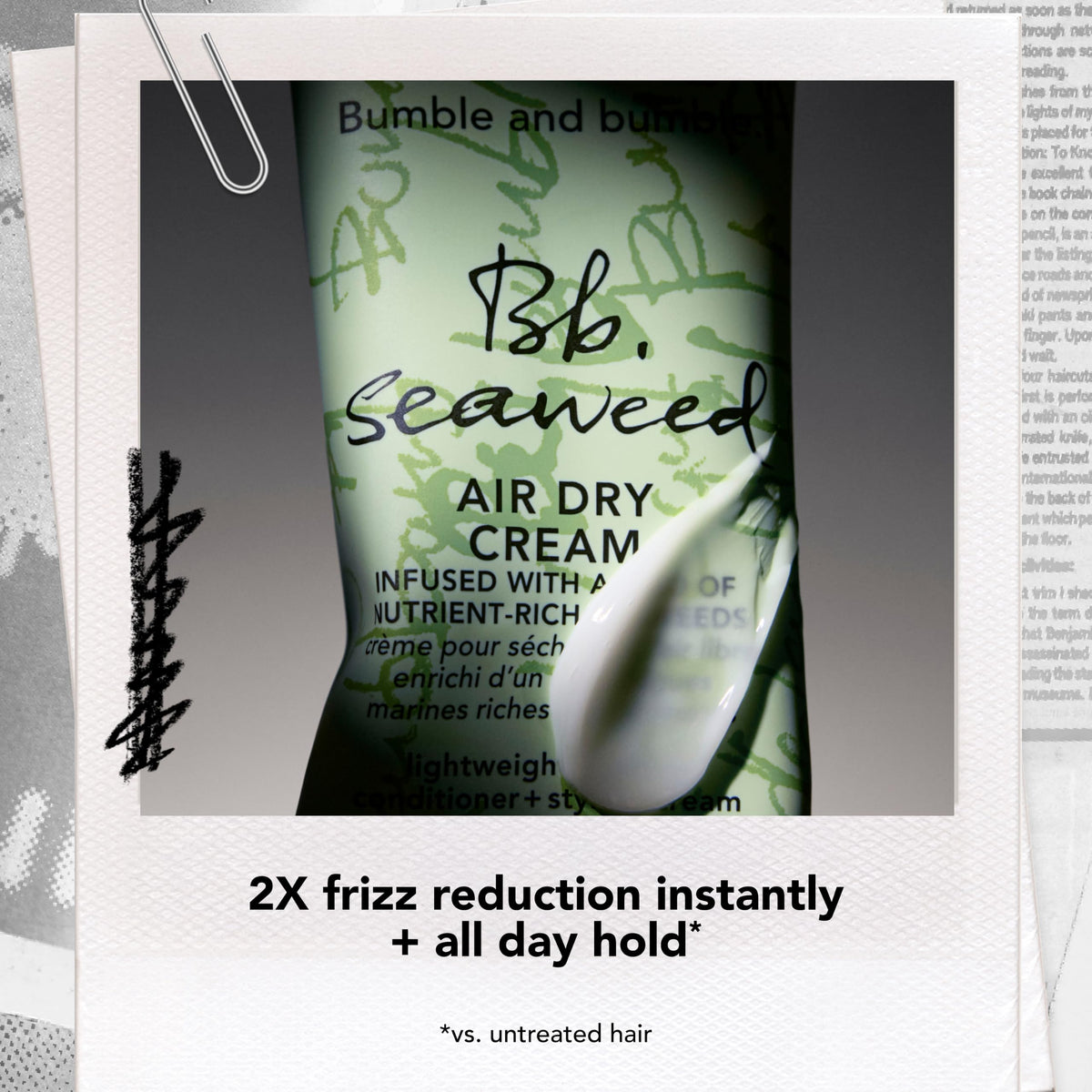 Bumble and bumble cream texture on hand showing creamy formula for soft hold