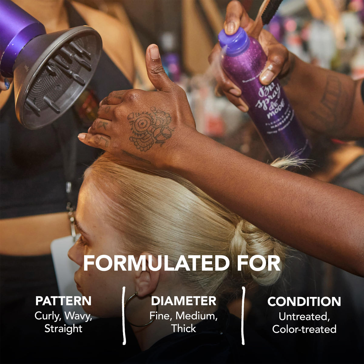 Bumble and bumble mini held in hand to show compact travel-friendly size
