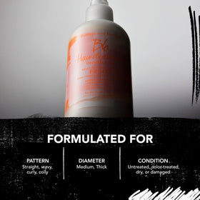 bumble and bumble mist on damp hair illustrating detangling and smoothing