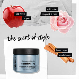 Bumble and bumble Sumoclay beside coin showing 1.5 ounce scale and travel-friendly size